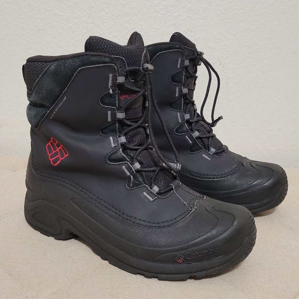 Columbia Bugaboot Winter Snow Insulated Waterproof Black Boots Youth Size 7
